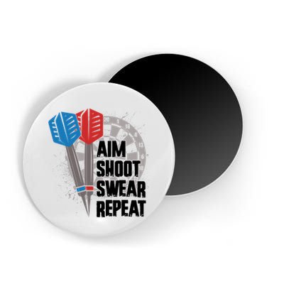 Aim Shoot Swear Repeat Dart Game Magnet