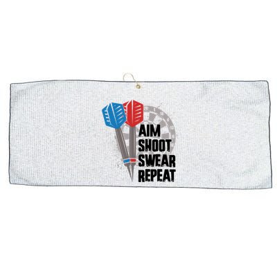 Aim Shoot Swear Repeat Dart Game Large Microfiber Waffle Golf Towel