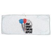 Aim Shoot Swear Repeat Dart Game Large Microfiber Waffle Golf Towel