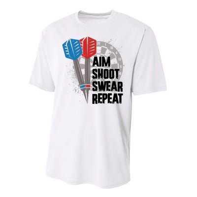 Aim Shoot Swear Repeat Dart Game Performance Sprint T-Shirt