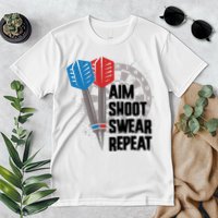 Aim Shoot Swear Repeat Dart Game Premium T-Shirt