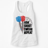 Aim Shoot Swear Repeat Dart Game Womens Tank Top