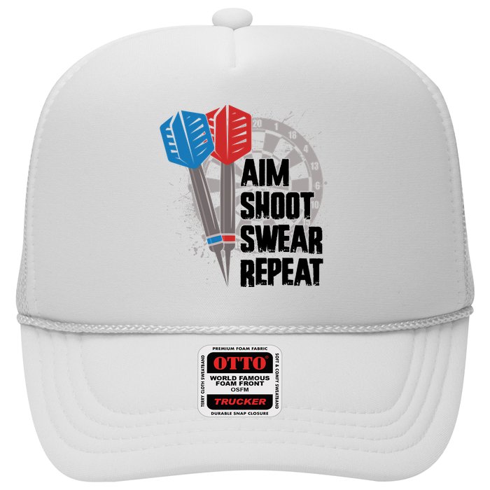 Aim Shoot Swear Repeat Dart Game Trucker Hat