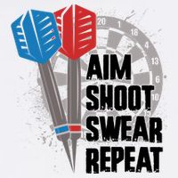 Aim Shoot Swear Repeat Dart Game Trucker Hat