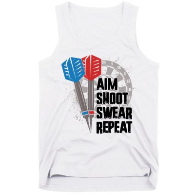 Aim Shoot Swear Repeat Dart Game Tank Top