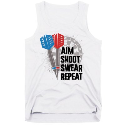 Aim Shoot Swear Repeat Dart Game Tank Top