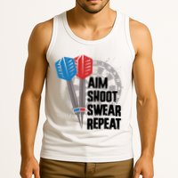Aim Shoot Swear Repeat Dart Game Tank Top