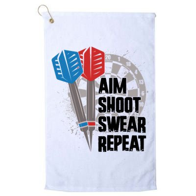 Aim Shoot Swear Repeat Dart Game Golf Towel
