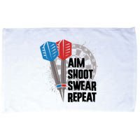 Aim Shoot Swear Repeat Dart Game Microfiber Hand Towel
