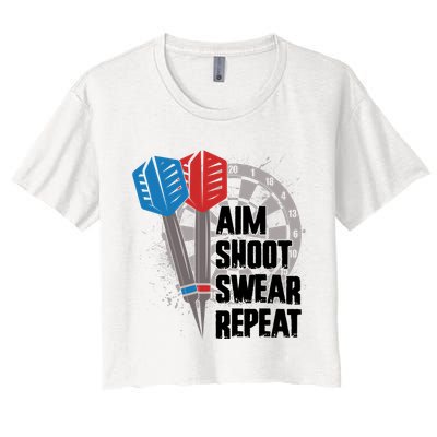Aim Shoot Swear Repeat Dart Game Crop Top
