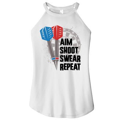 Aim Shoot Swear Repeat Dart Game Women's Perfect Tri Rocker Tank