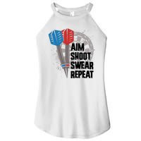 Aim Shoot Swear Repeat Dart Game Women's Perfect Tri Rocker Tank