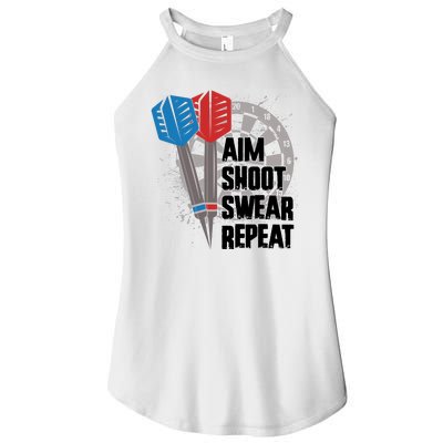 Aim Shoot Swear Repeat Dart Game Women’s Perfect Tri Rocker Tank