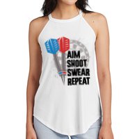 Aim Shoot Swear Repeat Dart Game Women's Perfect Tri Rocker Tank