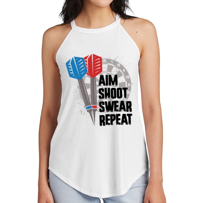 Aim Shoot Swear Repeat Dart Game Women's Perfect Tri Rocker Tank