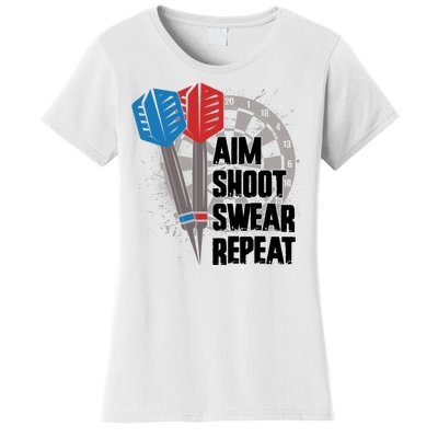 Aim Shoot Swear Repeat Dart Game Women's T-Shirt