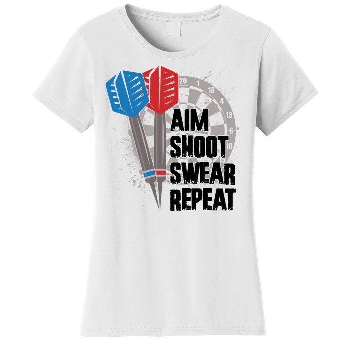 Aim Shoot Swear Repeat Dart Game Women's T-Shirt