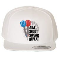 Aim Shoot Swear Repeat Dart Game Wool Snapback Cap