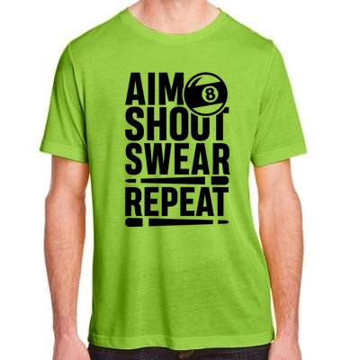 Aim Shoot Swear Repeat 8 Pool Billiard Sport Game Gift Adult ChromaSoft Performance T-Shirt