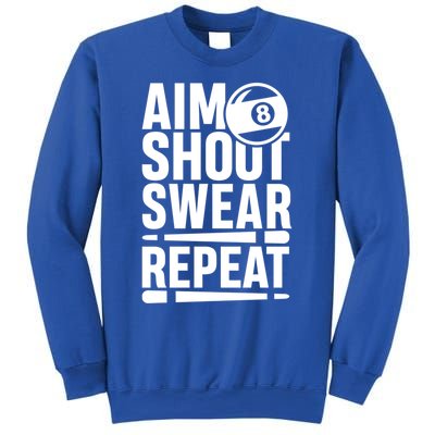 Aim Shoot Swear Repeat 8 Pool Billiard Sport Game Gift Sweatshirt