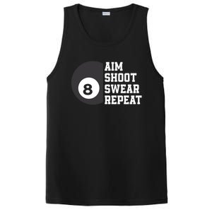 Aim Shoot Swear Repeat Funny Billiard Pool Billiards Snooker Cool Gift PosiCharge Competitor Tank