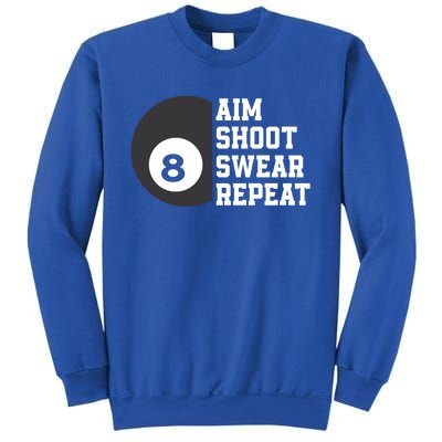 Aim Shoot Swear Repeat Funny Billiard Pool Billiards Snooker Cool Gift Sweatshirt