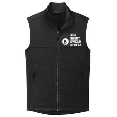 Aim Shoot Swear Repeat Funny Billiard Pool Billiards Snooker Cool Gift Collective Smooth Fleece Vest