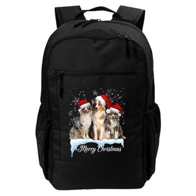 Australian Shepherd Santa Hat Funny Christmas Aussie Mom Gift Backpack