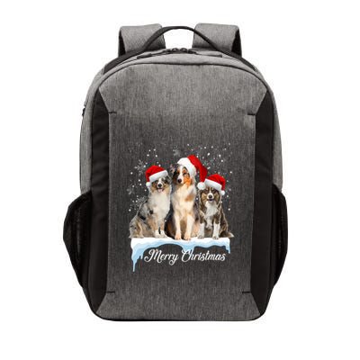 Australian Shepherd Santa Hat Funny Christmas Aussie Mom Gift Vector Backpack