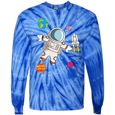 Astronaut Space Science Rocket Ship Gift Tie-Dye Long Sleeve Shirt