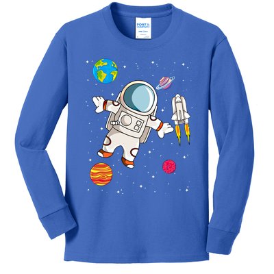 Astronaut Space Science Rocket Ship Gift Kids Long Sleeve Shirt