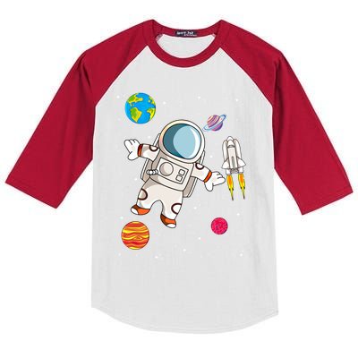 Astronaut Space Science Rocket Ship Gift Kids Colorblock Raglan Jersey