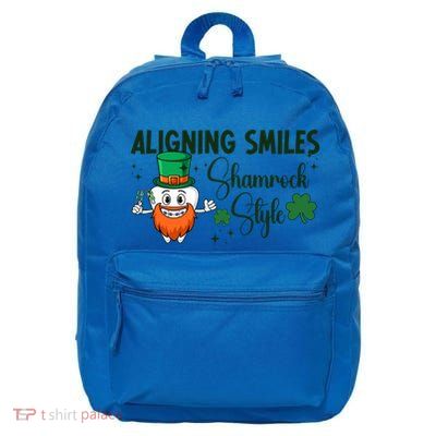 Aligning Smiles Shamrock Style Funny Dental St PatrickS Day Cool Gift 16 in Basic Backpack