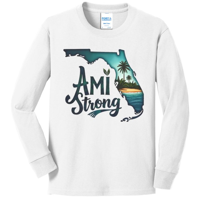 Ami Strong Support Florida Kids Long Sleeve Shirt