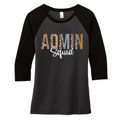 Admin Squad School Admin Assistant Principal Administrator Women's Tri-Blend 3/4-Sleeve Raglan Shirt