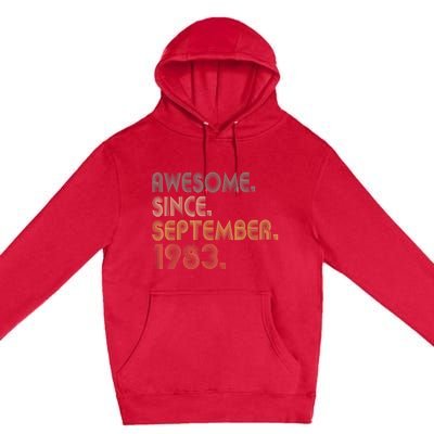 Awesome Since September 1983 40th Birthday Gifts 40 Year Old Premium Pullover Hoodie