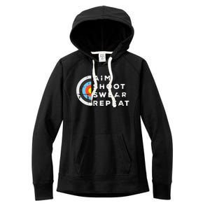 Aim Shoot Swear Repeat Archery Costume Archer Gift Archery Women's Fleece Hoodie