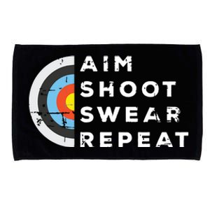 Aim Shoot Swear Repeat Archery Costume Archer Gift Archery Microfiber Hand Towel