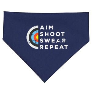 Aim Shoot Swear Repeat Archery Costume Archer Gift Archery USA-Made Doggie Bandana