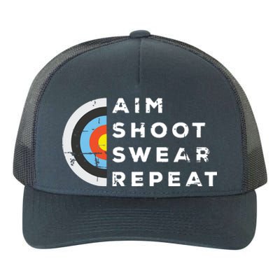 Aim Shoot Swear Repeat Archery Costume Archer Gift Archery Yupoong Adult 5-Panel Trucker Hat