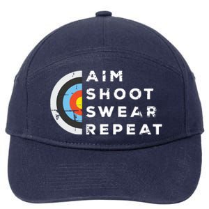 Aim Shoot Swear Repeat Archery Costume Archer Gift Archery 7-Panel Snapback Hat