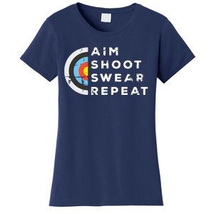 Aim Shoot Swear Repeat Archery Costume Archer Gift Archery Women's T-Shirt