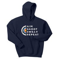 Aim Shoot Swear Repeat Archery Costume Archer Gift Archery Kids Hoodie