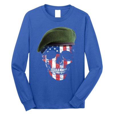 American Soldier Skull Flag 4th Of July Meaningful Gift Long Sleeve Shirt