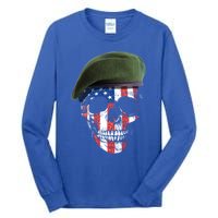 American Soldier Skull Flag 4th Of July Meaningful Gift Tall Long Sleeve T-Shirt