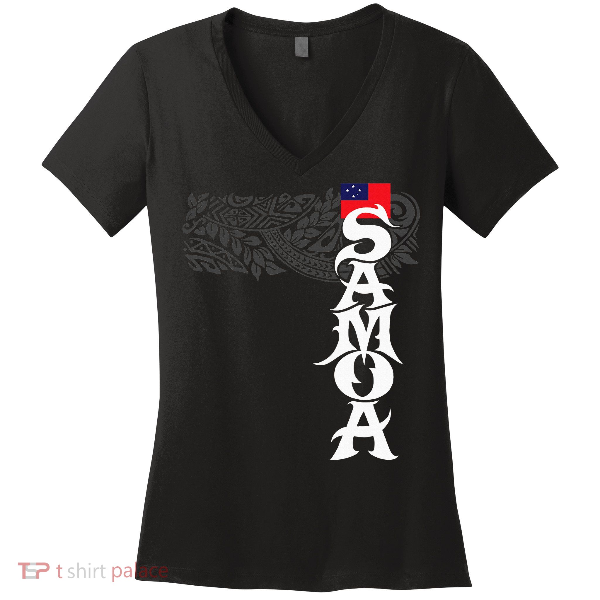 American Samoa Samoa Island Polynesian Samoan Women's V-Neck T-Shirt