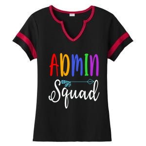 Admin Squad School Doctor Administrative Assistant Secretary Gift Ladies Halftime Notch Neck Tee