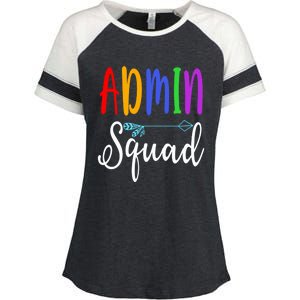 Admin Squad School Doctor Administrative Assistant Secretary Gift Enza Ladies Jersey Colorblock Tee