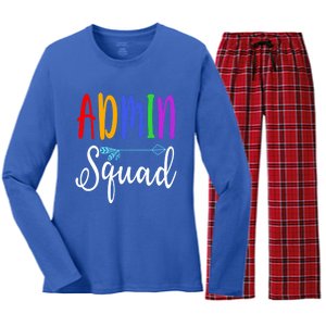 Admin Squad School Doctor Administrative Assistant Secretary Gift Women's Long Sleeve Flannel Pajama Set 