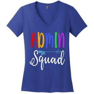 Admin Squad School Doctor Administrative Assistant Secretary Gift Women's V-Neck T-Shirt